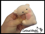NEW - Soft Velvet Flocked Chubby Pig Slow Rise Foam Squishy Toy