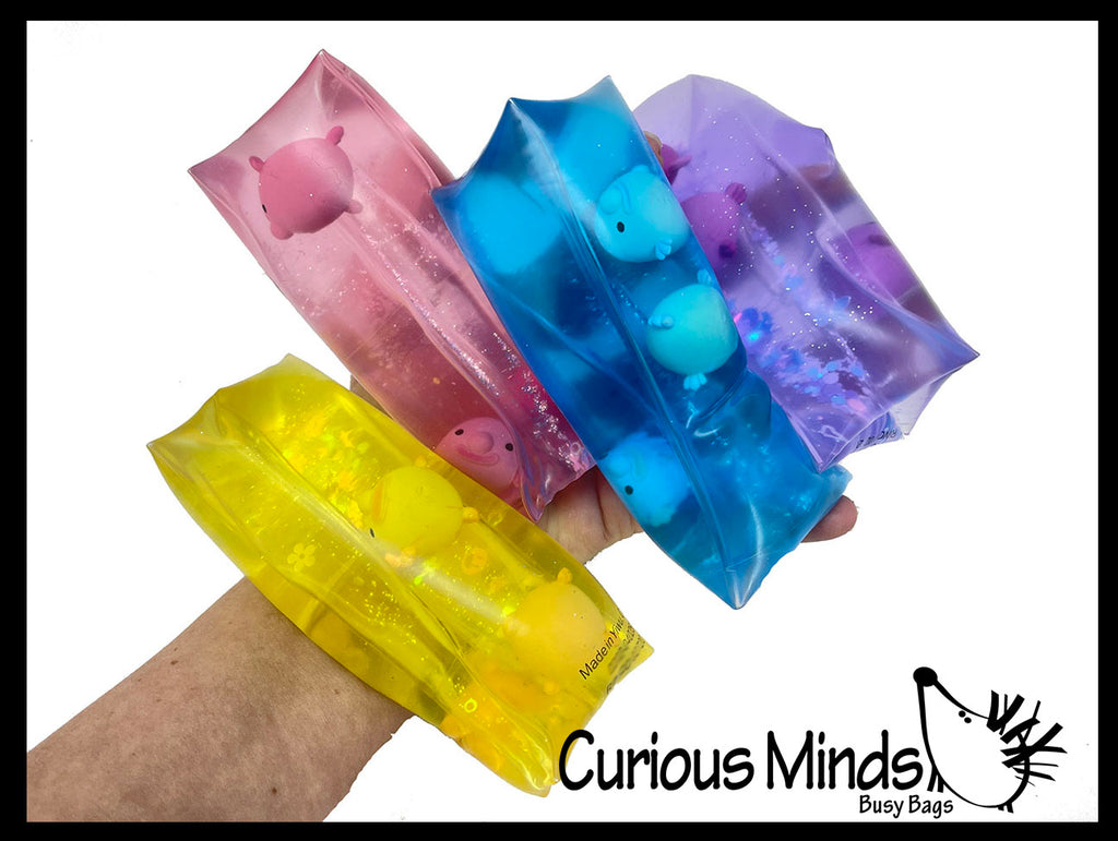 Jumbo Blob Fish Animal Water Filled Tube Snake Stress Toy - Squishy Slippery Wiggler Sensory Fidget Ball Blobfish