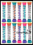 NEW - Bubble Helix Spiral Liquid Dripping Stick Timer - Calm Down Jar - Soothing and Calming Motion - Liquid Timer Sensory Office Desk Toy - Visual Stimulation