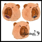Plush Capybara Bead Filled Squeeze Stress Balls - Sensory, Stress, Fidget Toy Bubble Blow