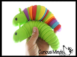 Fidget Wiggle Caterpillar - Large Articulated Jointed Moving Slug Toy - Unique Rainbow