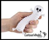 3 Different Halloween Fidgets Ghost, Skeleton and Jack O Lantern Pumpkin - Wiggle Articulated Jointed Moving Holloween