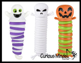 3 Different Halloween Fidgets Ghost, Skeleton and Jack O Lantern Pumpkin - Wiggle Articulated Jointed Moving Holloween