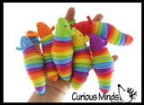 Small Fidget Caterpillar Slug on Clip - Articulated Jointed Moving Slug Toy - Unique Rainbow Bug