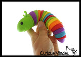 Fidget Wiggle Caterpillar - Large Articulated Jointed Moving Slug Toy - Unique Rainbow