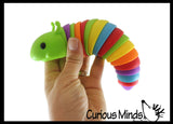 Fidget Wiggle Caterpillar - Large Articulated Jointed Moving Slug Toy - Unique Rainbow