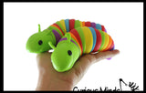 Fidget Wiggle Caterpillar - Large Articulated Jointed Moving Slug Toy - Unique Rainbow