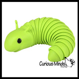 Fidget Wiggle Caterpillar - Large Articulated Jointed Moving Slug Toy - Unique Rainbow