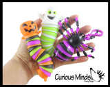3 Halloween Fidgets Ghost, Spider and Jack O Lantern Pumpkin - Wiggle Articulated Jointed Moving Holloween