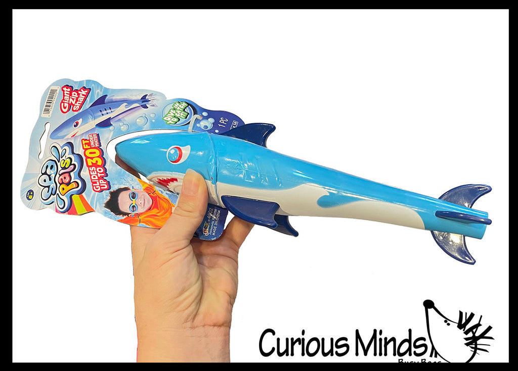 Large Torpedo Shark Pool Dive Toys - Pool, Beach and Bath Toy Dives - Sinking and Gliding - Throw Underwater