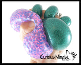 Pack of 2 Different 2.5" Stress Balls - Confetti, & Metallic - Squishy Gooey Shape-able Squish Sensory Squeeze Balls