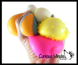 BULK -Set of 24 Balls - 1.75" Doh Filled Stress Balls - Assortment of Rainbow, Striped, Spikey - Glob Balls - Squishy Gooey Shape-able Squish Sensory Squeeze Balls