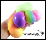 Set of 4 Boxed Stress Balls - Color Changing, Glow in the Dark, Striped, Rainbow -  Soft Shaving Cream Doh Filled Stretch Ball - Ultra Squishy and Moldable Relaxing Sensory Fidget Stress Toy