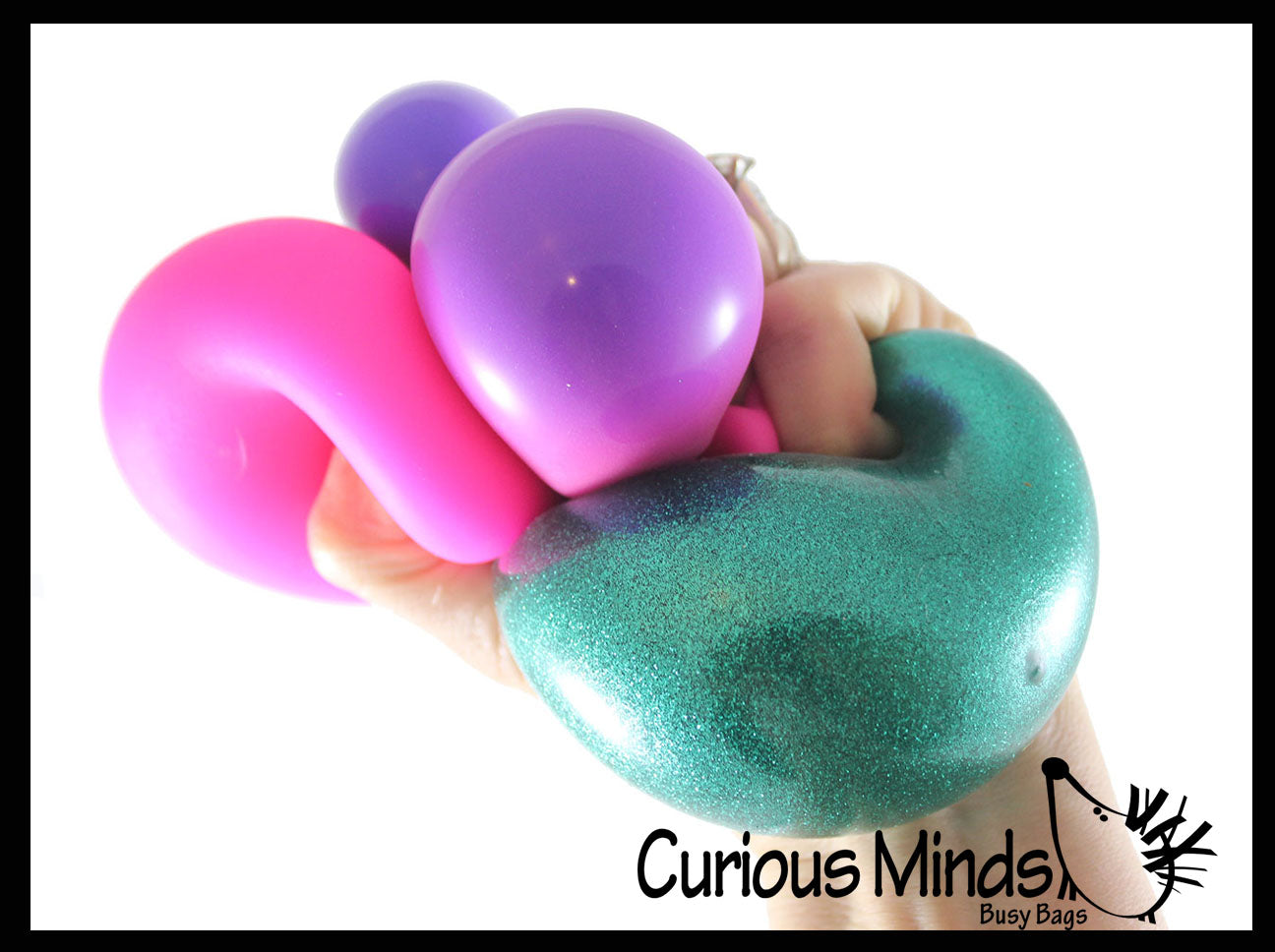 Pack of 3 Different 2.5" Stress Balls - Color Change, Metallic, & Doh, Soft - Squishy Gooey Shape-able Squish Sensory Squeeze Balls