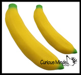 Set of 2 Sand Filled Squishy Bananas - Moldable Sensory, Stress, Squeeze Fidget Toy ADHD Special Needs Soothing