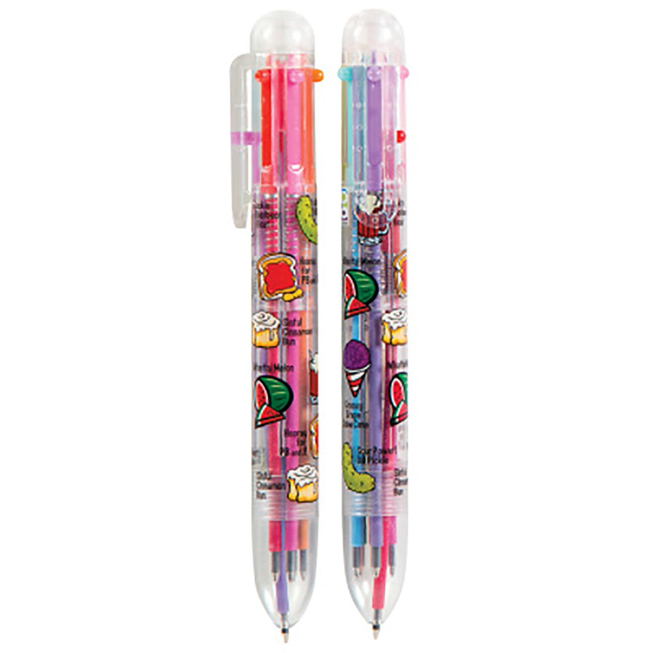 Set of 2 - Scented Cute Multiple Tip Colored Pens - Pet & Food Shuttle Pen with 6 Different Colored Ink options - Fidget - Anxiety Adhd