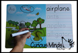 LAST CHANCE - LIMITED STOCK - Alphabet Seek and Find Dry Erase & Wipe Off - Handwriting Tracing Activity Pages - Set of 26