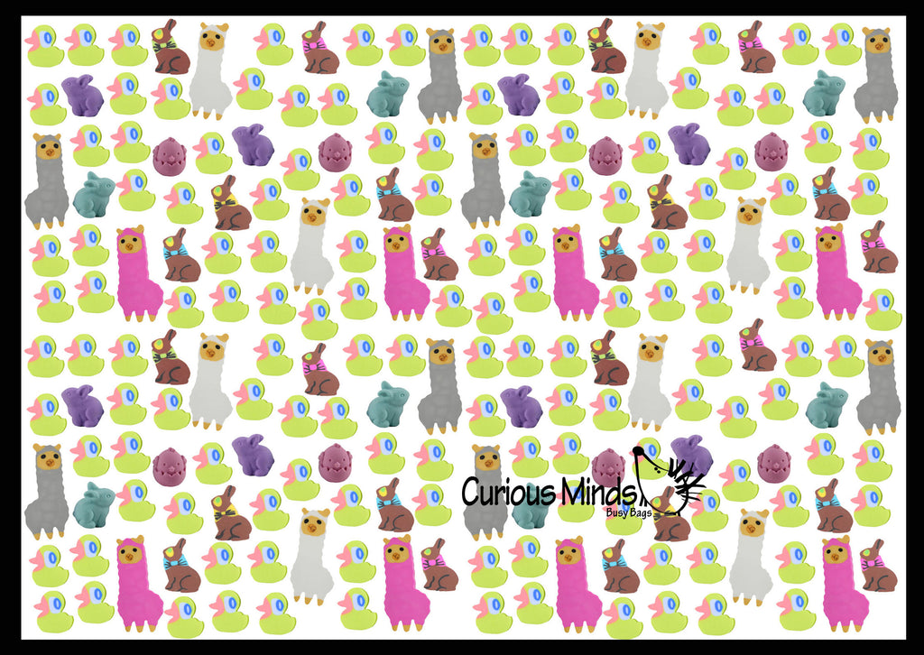 216 Piece Easter Egg Eraser Filler Set - Prize Assortment (18 DOZEN)