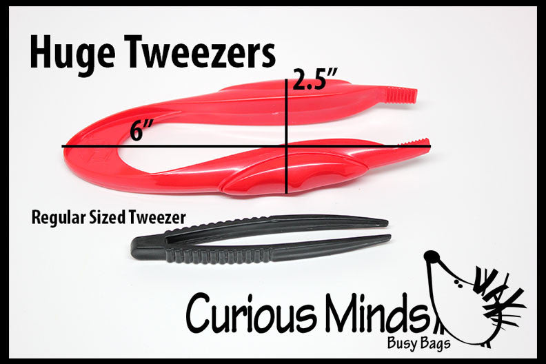 3 CHUNKY Safety Plastic Tweezers for Children - Fine Motor Tools