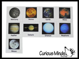 Cute Solar System Match with Cards Stress Ball Toy Set - Educational Learning Toy - Outer Space Planets