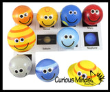 Cute Solar System Match with Cards Stress Ball Toy Set - Educational Learning Toy - Outer Space Planets