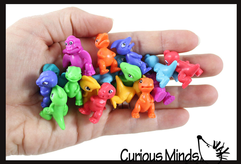 Colorful Tiny Dinosaur Animal Figurines - Mini Dino Toys - Small Novelty Prize Toy - Party Favors - Gift