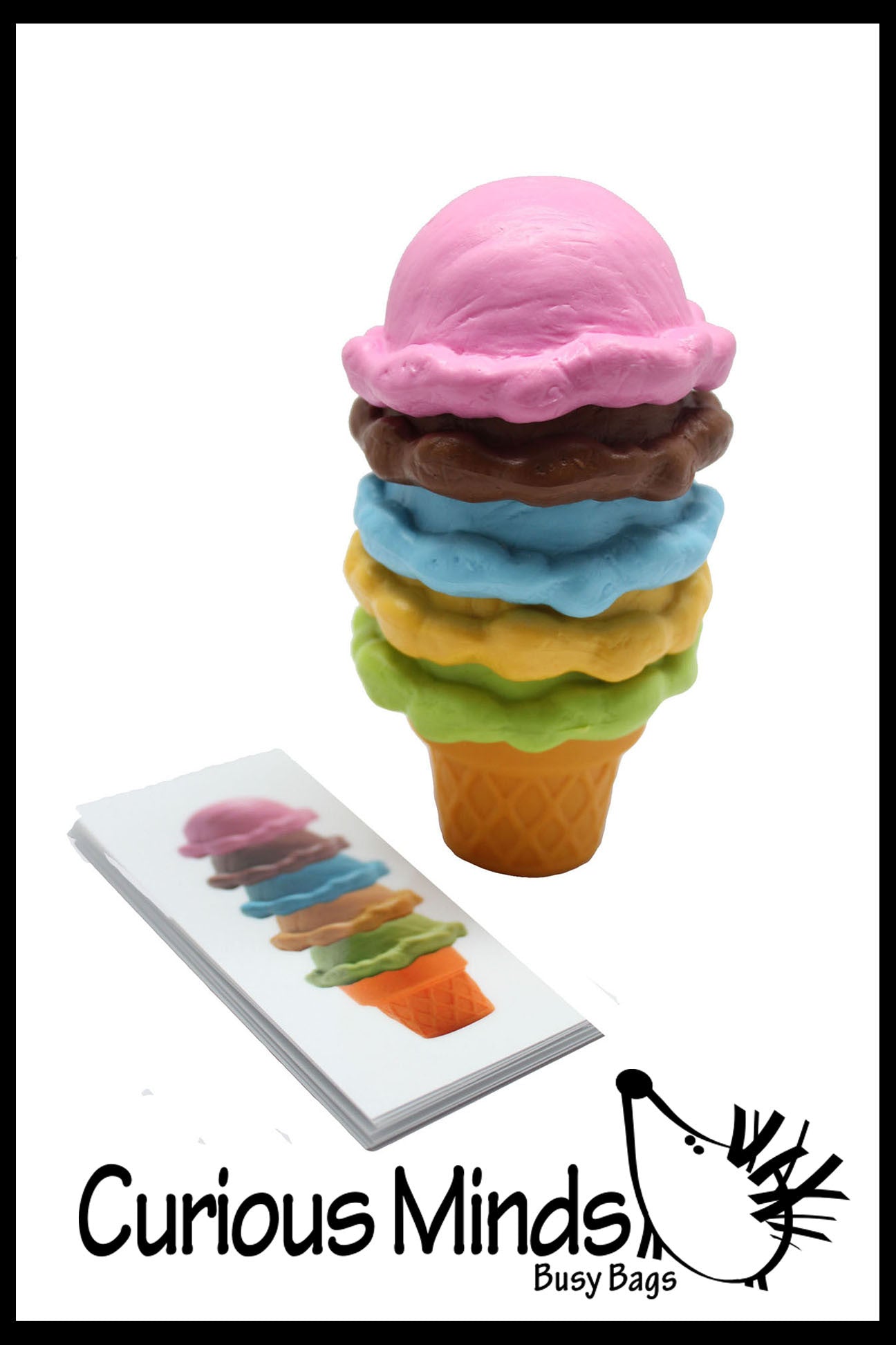 Ice Cream Various Set Collection of Cone Scoope and Fruit Colorful