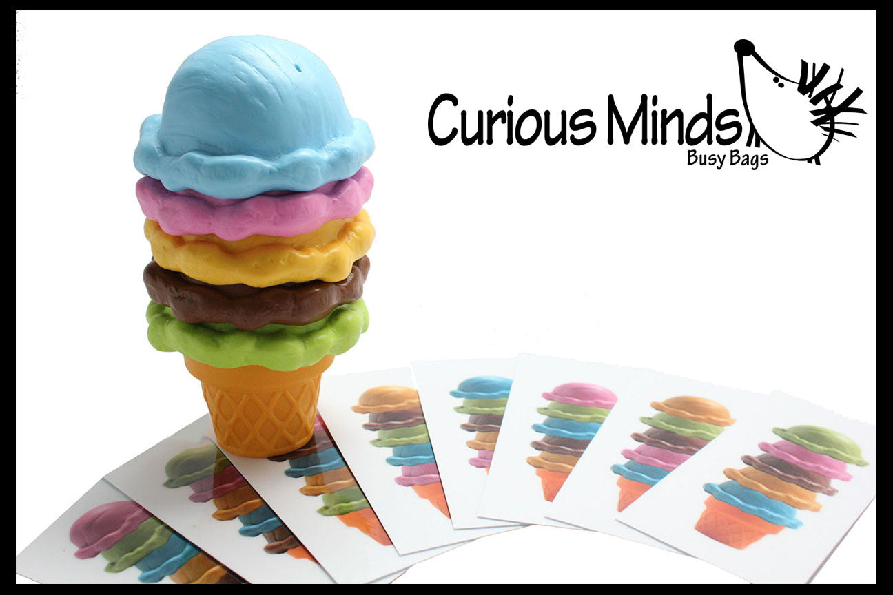 Ice Cream Cone with Pattern Cards - Pretend Play Food Game