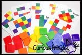LAST CHANCE - LIMITED STOCK - SALE - Mosaic Tile Animals Busy Bag - Tile Blocks and Pattern Cards - Building and construction block toy for preschoolers - Leaning toy