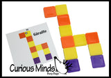 LAST CHANCE - LIMITED STOCK - SALE - Mosaic Tile Animals Busy Bag - Tile Blocks and Pattern Cards - Building and construction block toy for preschoolers - Leaning toy