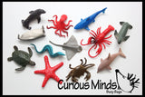 Ocean Sea Life Animal Figurines - Mini Animal Action Figures Replicas - Miniature Ocean, Fish, Aquatic Toy Animal Playset