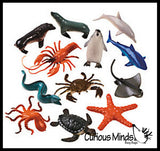 Animal Match - OCEAN - Miniature Ocean Animals with Matching Cards - 2 Part Cards.  Montessori learning toy, language materials - Ocean Animals