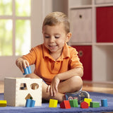 Wooden Shape Sorting Cube - Classic Toddler Toy - Wood Shape Match Skill Toy