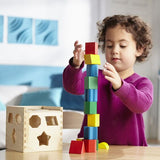 Wooden Shape Sorting Cube - Classic Toddler Toy - Wood Shape Match Skill Toy