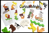 Stacking Wooden Animal Blocks - Pattern Matching Children's learning toy - Montessori Preschool Kindergarten toy