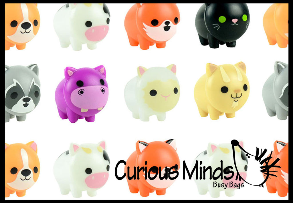 Cute Mini Animal Figurines - Mini Toys - Easter Egg Filler - Small Novelty Prize Toy - Party Favors - Gift - Bulk 2 Dozen
