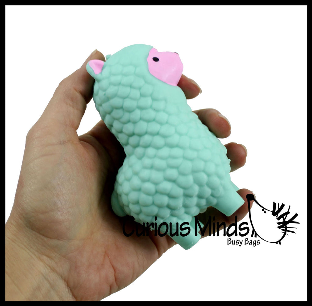 Cute Alpaca / Llama Soft Fluff- Filled Squeeze Stress Balls  -  Sensory, Stress, Fidget Toy