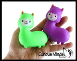 Alpaca Family - Set of 3 Llama Doh Stress Stretch Ball - Moldable Pinch Poke Sensory Fidget Toy Doughy