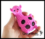 Set of 4 Girly Stress Balls - Alpaca / Flamingo / Unicorn / Sheep -  Squishy Blob Mesh Ball with Soft Web - Squishy Fidget Ball