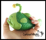 Angler Fish Cute Sea Creatures Stretchy and Squeezy Toy - Crunchy Bead Filled - Fidget Stress Ball - Flashlight Fish