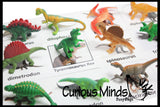 Animal Match - DINOSAURS - Miniature Animals with Matching Cards - 2 Part Cards.  Montessori learning toy, language materials - Dinosaurs