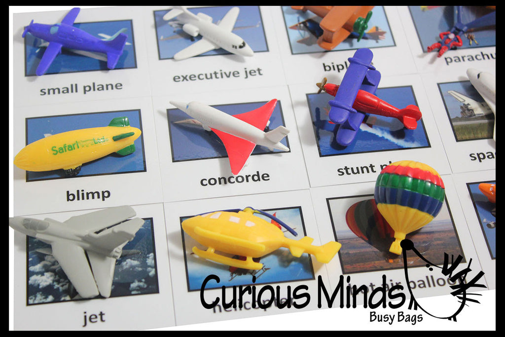 In the Air Transportation Replicas to Matching Cards - Match Airplanes, Jets and other Miniatures to Photos