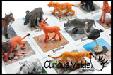 Animal Match - SAFARI -Miniature Animals with Matching Cards - 2 Part Cards.  Montessori learning toy, language materials - Safari Jungle Zoo Animals