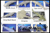 Animal Match - SHARK - Miniature Animals with Matching Cards - 2 Part Cards.  Montessori learning toy, language materials