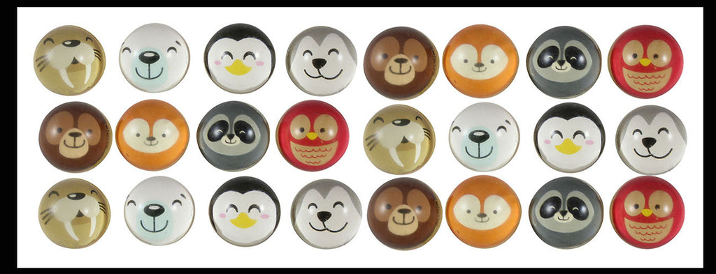 24 Cute Animal Themed Bouncy Balls - Arctic Animal Winter / Woodland Critters - Cold Snow Christmas Bouncing Ball Party Favor Novelty Toy