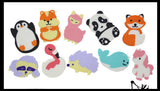 Animal Mix Adorable Erasers - Novelty and Functional Adorable Eraser Novelty Treasure Prize, School Classroom Supply, Math Counters - Sorting - Party Favor