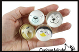 24 Cute Animal Themed Bouncy Balls - Arctic Animal Winter / Woodland Critters - Cold Snow Christmas Bouncing Ball Party Favor Novelty Toy