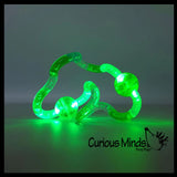 Tangle Atomic Light Up Braintools Fidget Toy - Bendable Connected Curved Fun Fidget - Textured