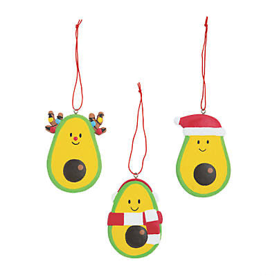 Cute Avocado Christmas Ornaments for Tree -  Christmas Holiday Decorations