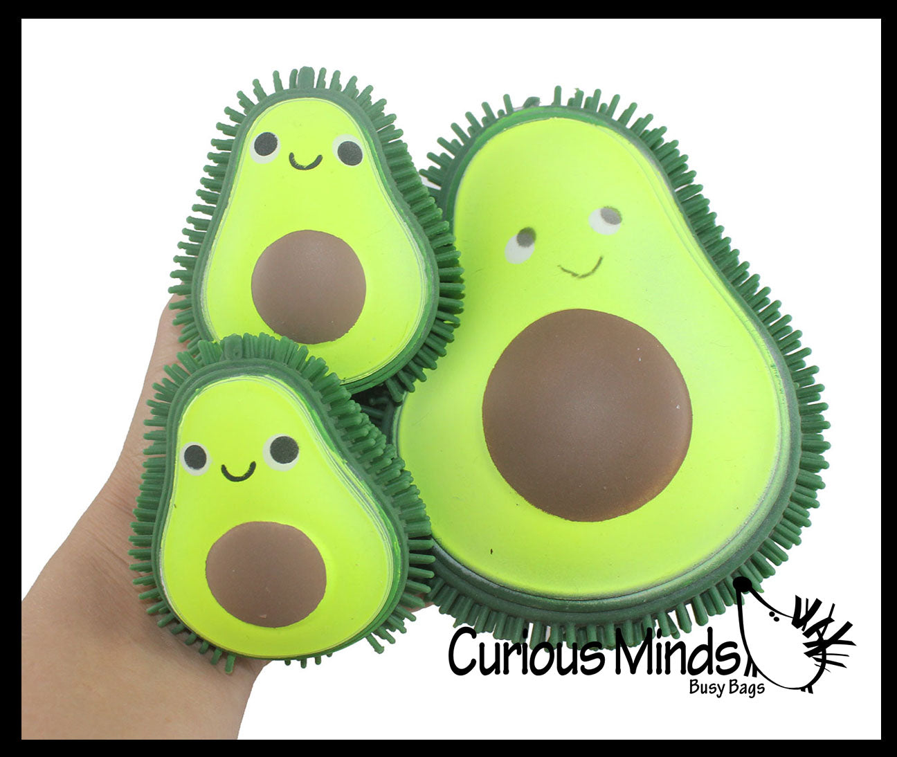 Avocado Puffer Fruit Air- Filled Squeeze Stress Balls with Faces  -  Sensory, Stress, Fidget Toy